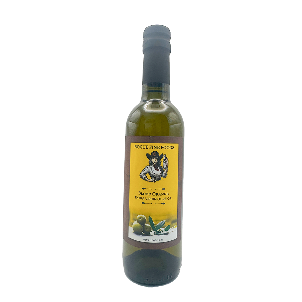 a bottle of blood orange extra virgin olive oil