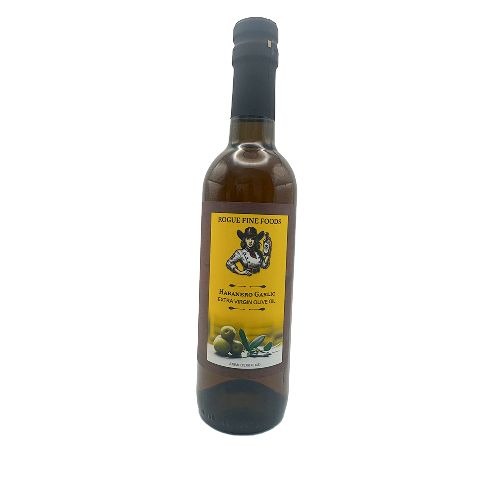 a bottle of Habanero Garlic Extra Virgin Olive Oil
