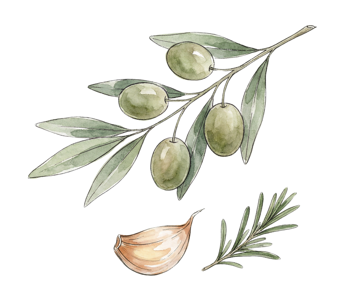 olive twig and Garlic herb