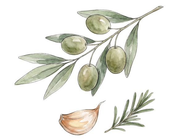 olive twig and Garlic herb