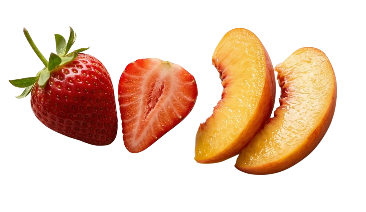 strawberry and peach