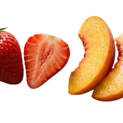 strawberry and peach